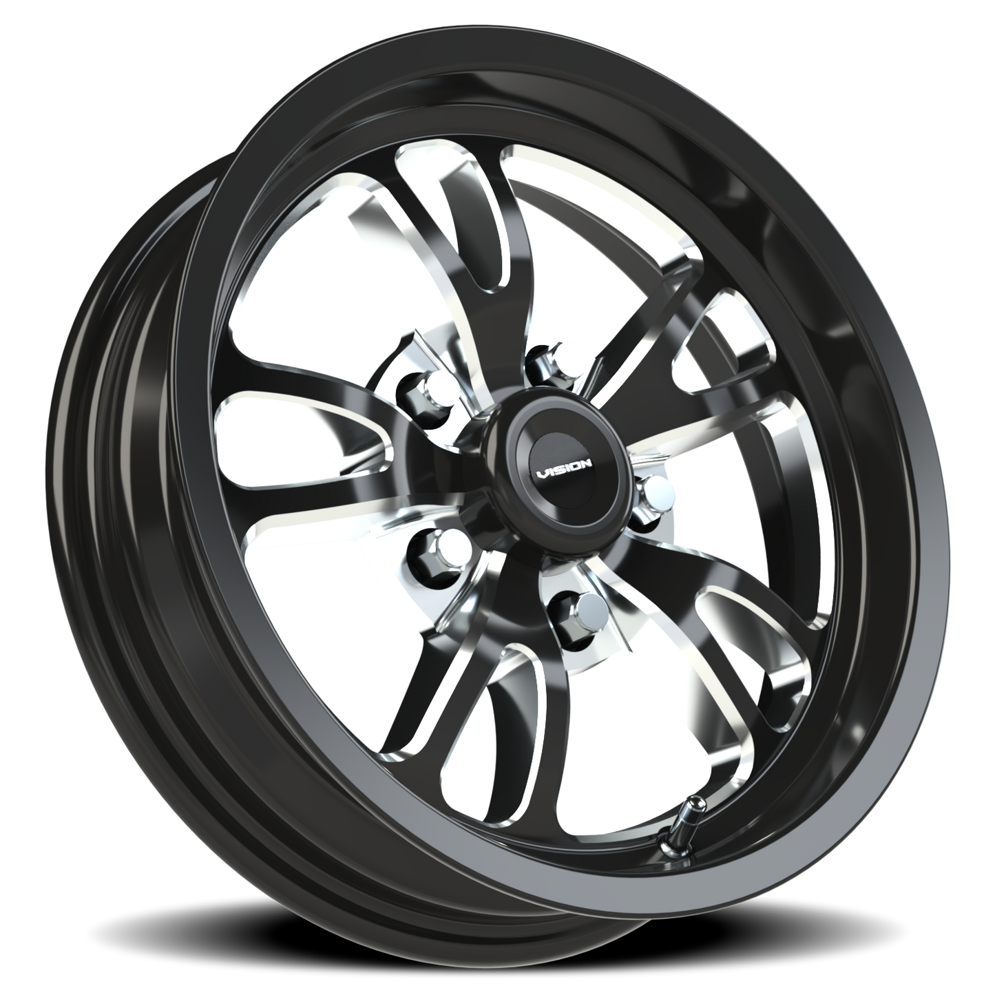 Vision Patriot 15X4 Gloss Black Milled Spoke Wheel