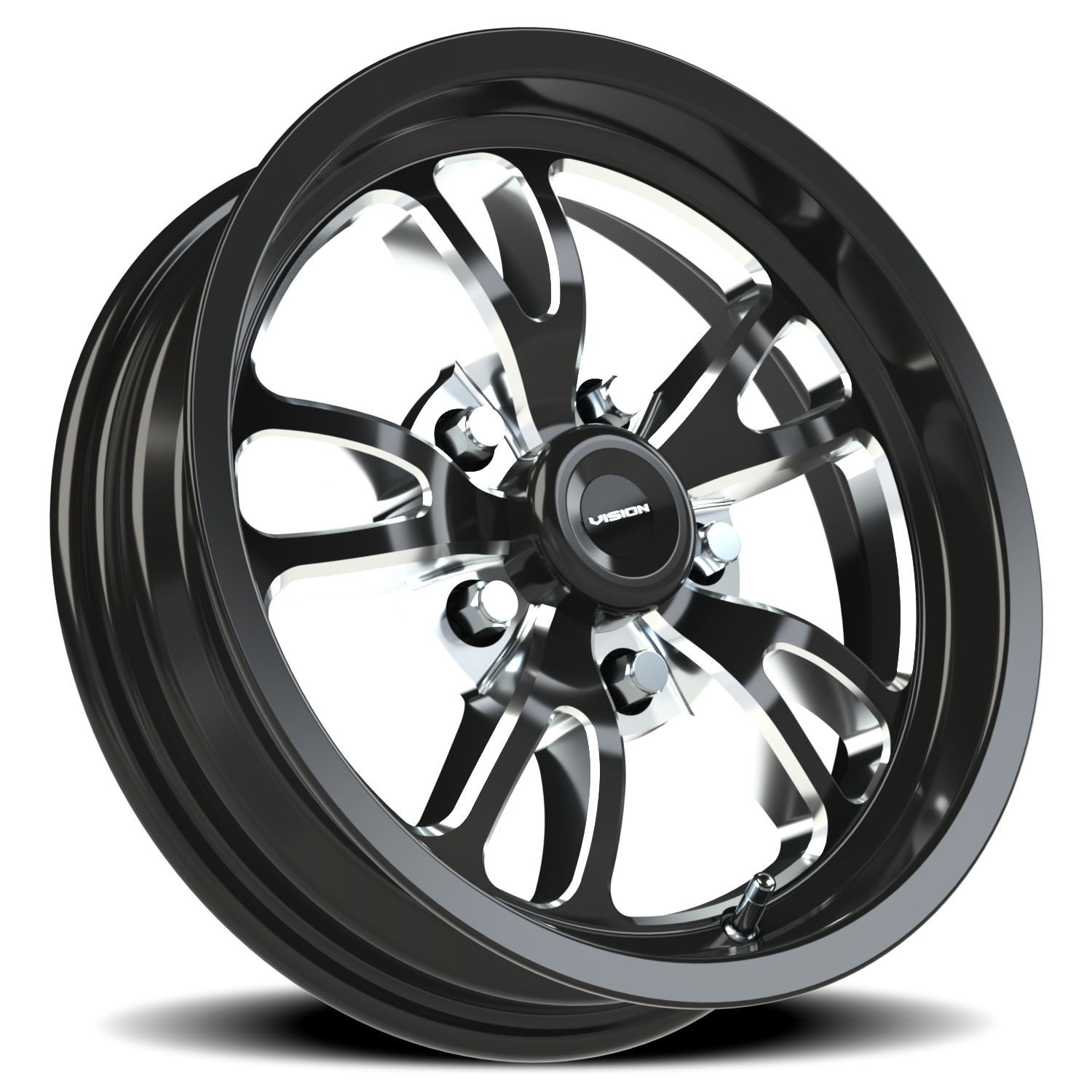 Vision Patriot 15X4 Gloss Black Milled Spoke Wheel