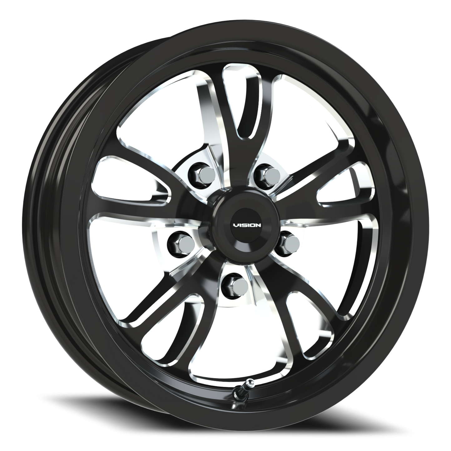 Vision Patriot 15X4 Gloss Black Milled Spoke Wheel