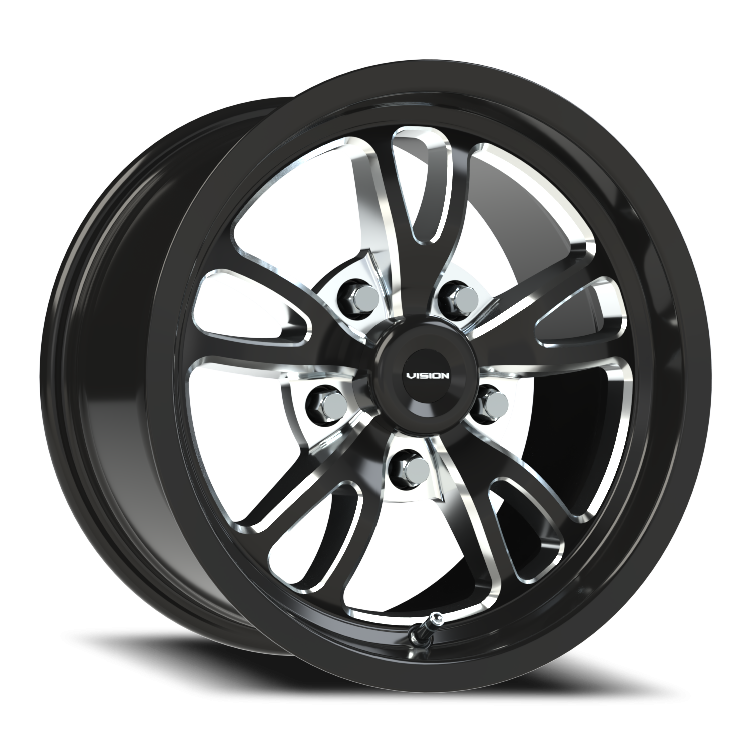 Vision Patriot 15X8 Gloss Black Milled Spoke Wheel