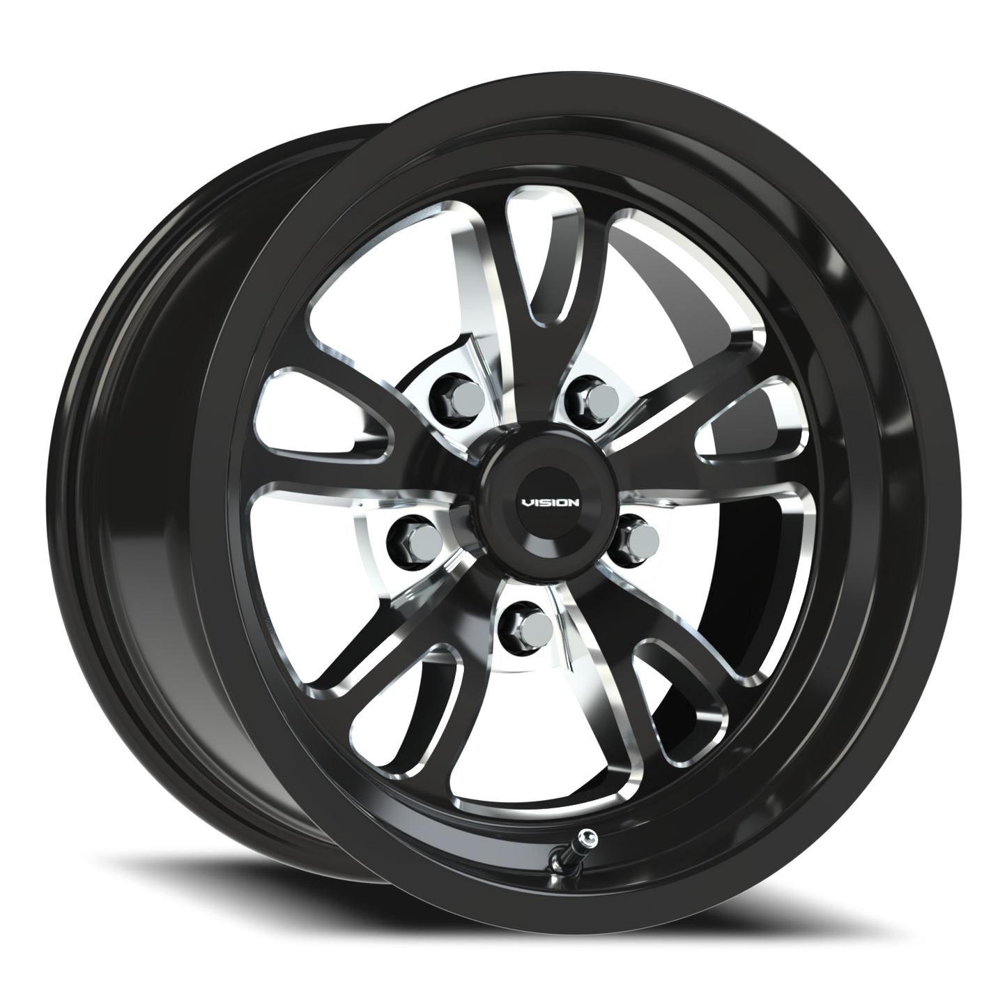 Vision Patriot 15X8 Gloss Black Milled Spoke Wheel