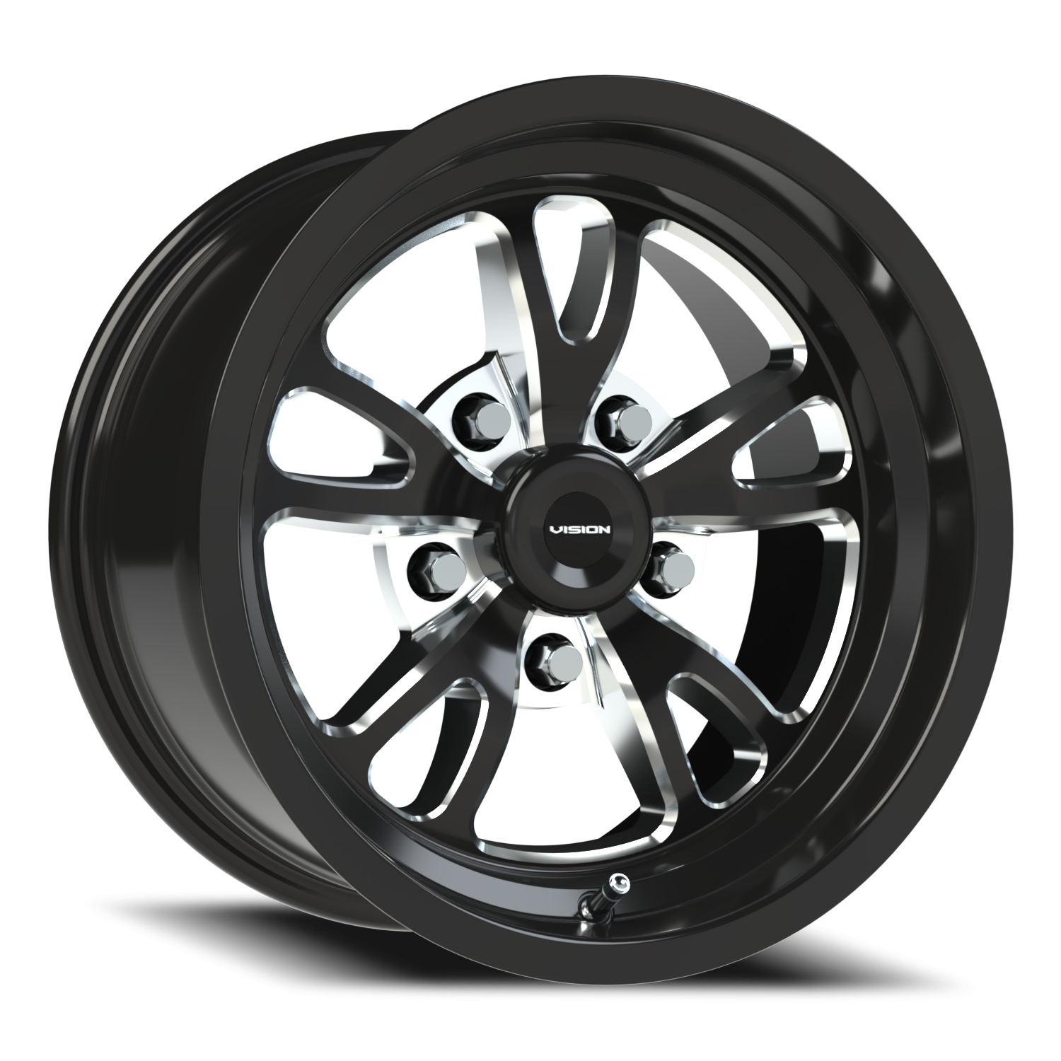 Vision Patriot 15X8 Gloss Black Milled Spoke Wheel