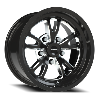 Vision Patriot 15X8 Gloss Black Milled Spoke Wheel