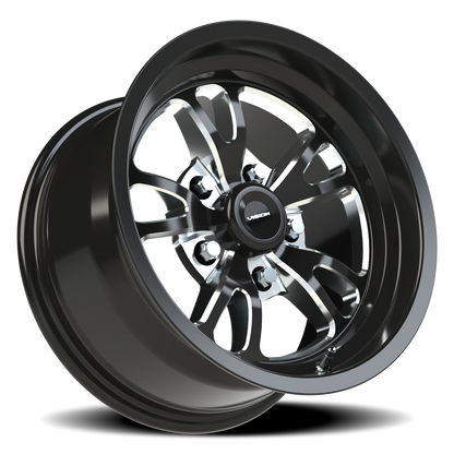 Vision Patriot 15X8 Gloss Black Milled Spoke Wheel