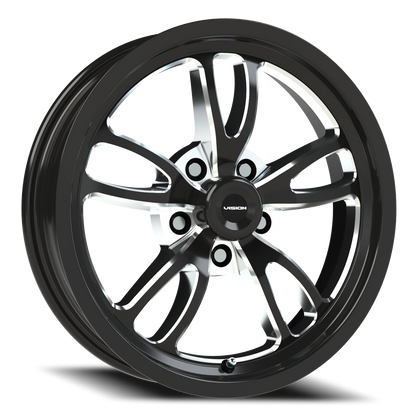 Vision Patriot 17X4.5 Gloss Black Milled Spoke Wheel