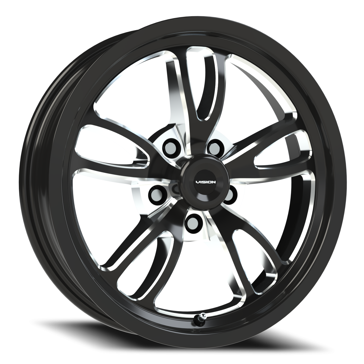 Vision Patriot 17X4.5 Gloss Black Milled Spoke Wheel