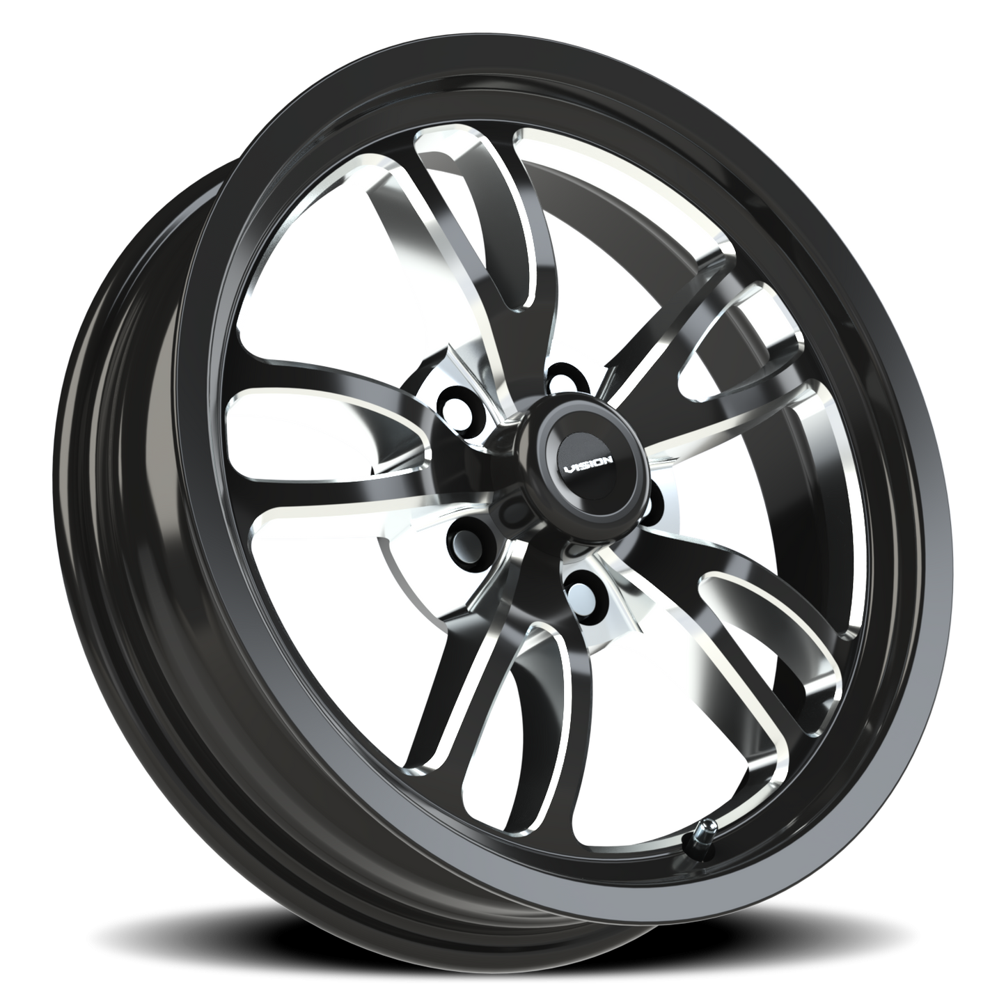 Vision Patriot 17X4.5 Gloss Black Milled Spoke Wheel