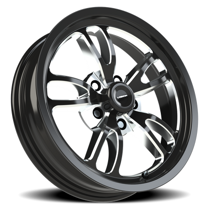 Vision Patriot 17X4.5 Gloss Black Milled Spoke Wheel