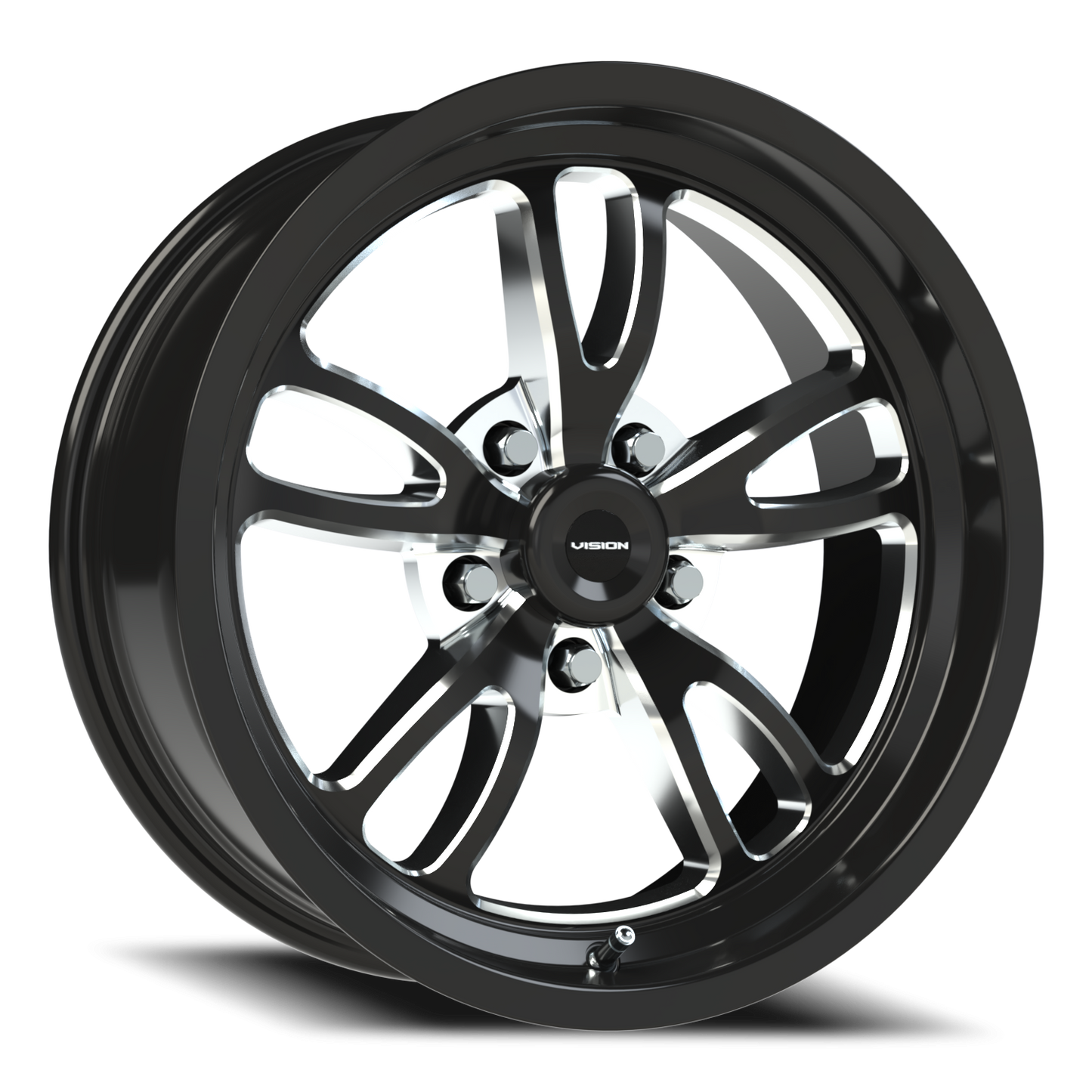Vision Patriot 17X7 Gloss Black Milled Spoke Wheel