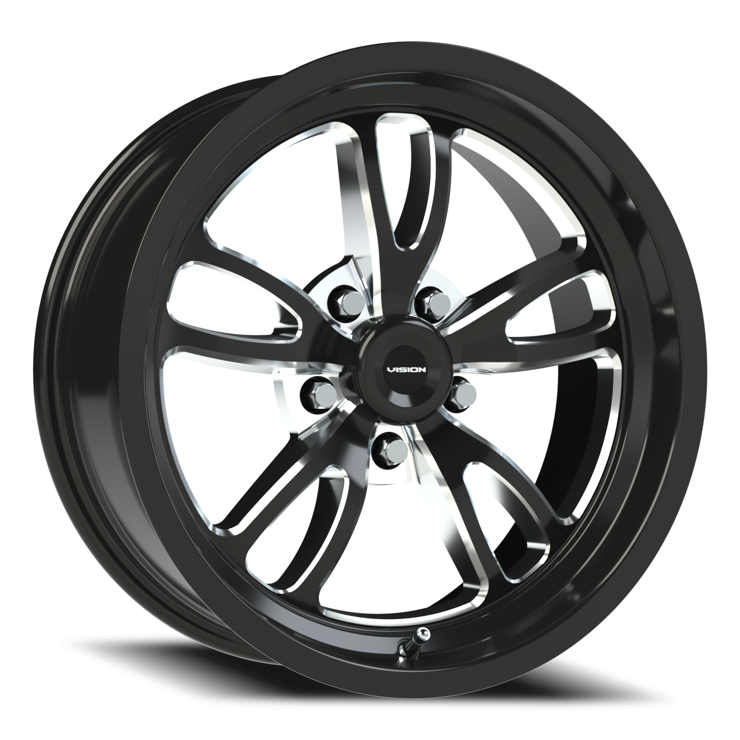 Vision Patriot 17X7 Gloss Black Milled Spoke Wheel