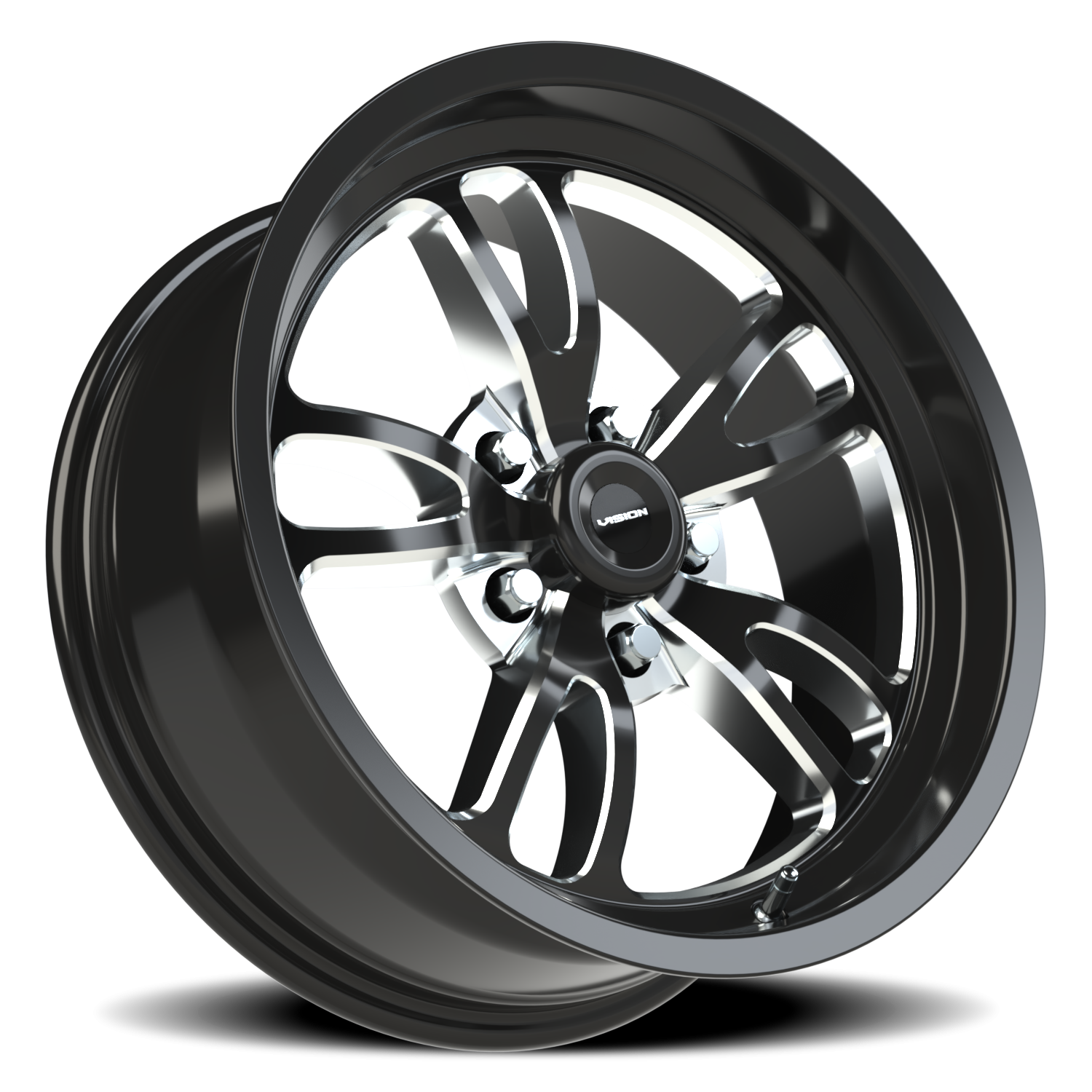 Vision Patriot 17X7 Gloss Black Milled Spoke Wheel