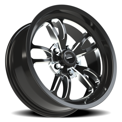 Vision Patriot 17X7 Gloss Black Milled Spoke Wheel
