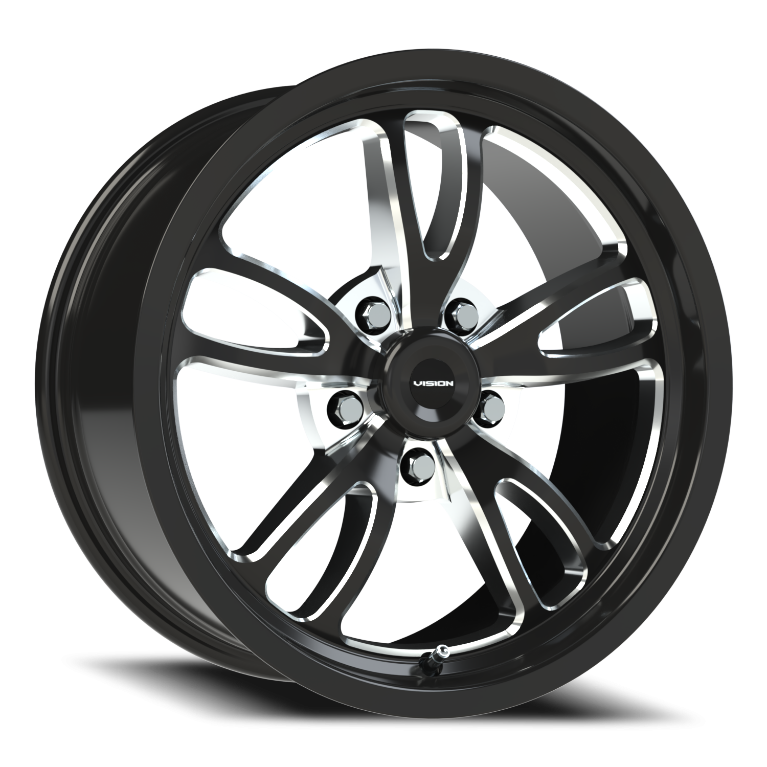 Vision Patriot 17X8 Gloss Black Milled Spoke Wheel
