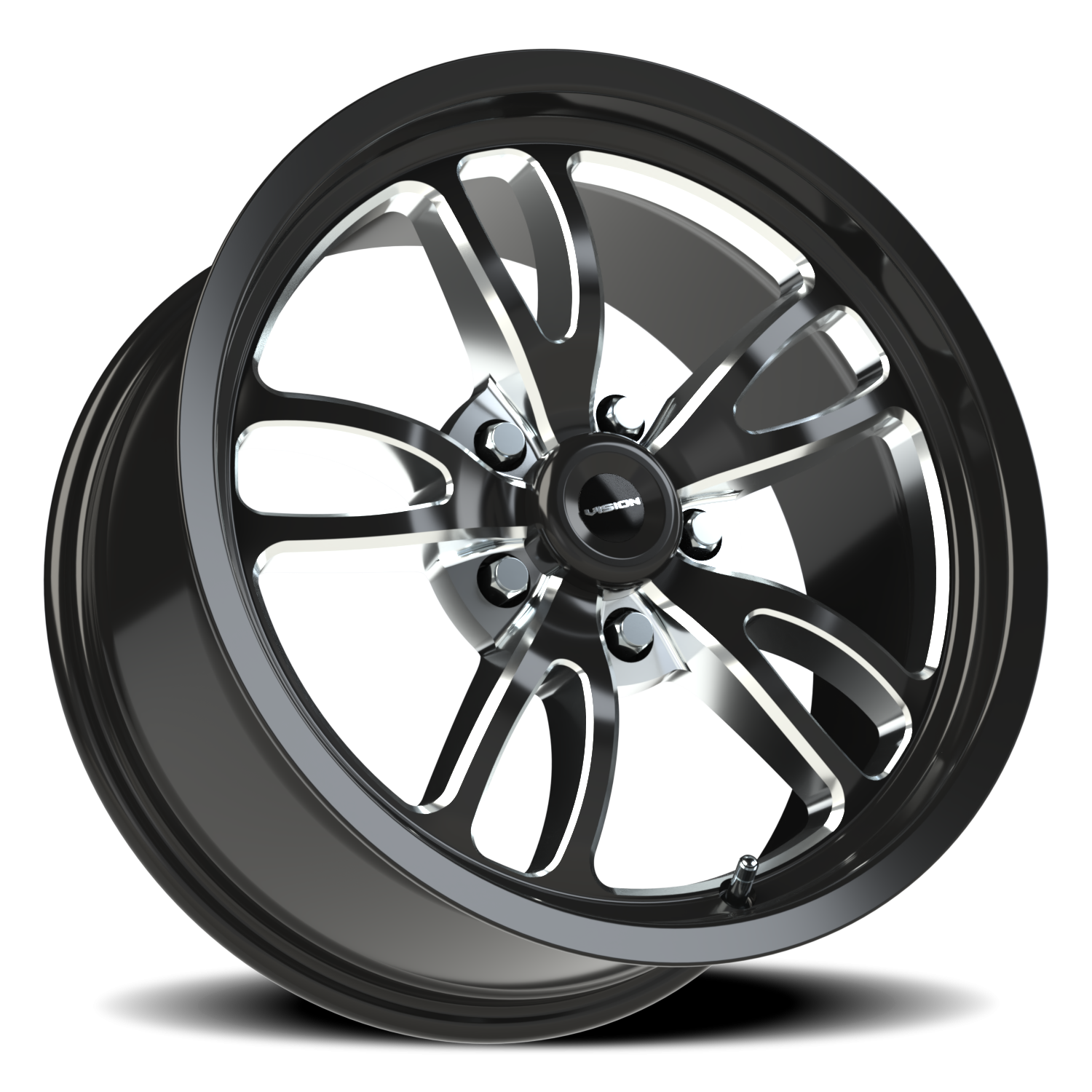 Vision Patriot 17X8 Gloss Black Milled Spoke Wheel