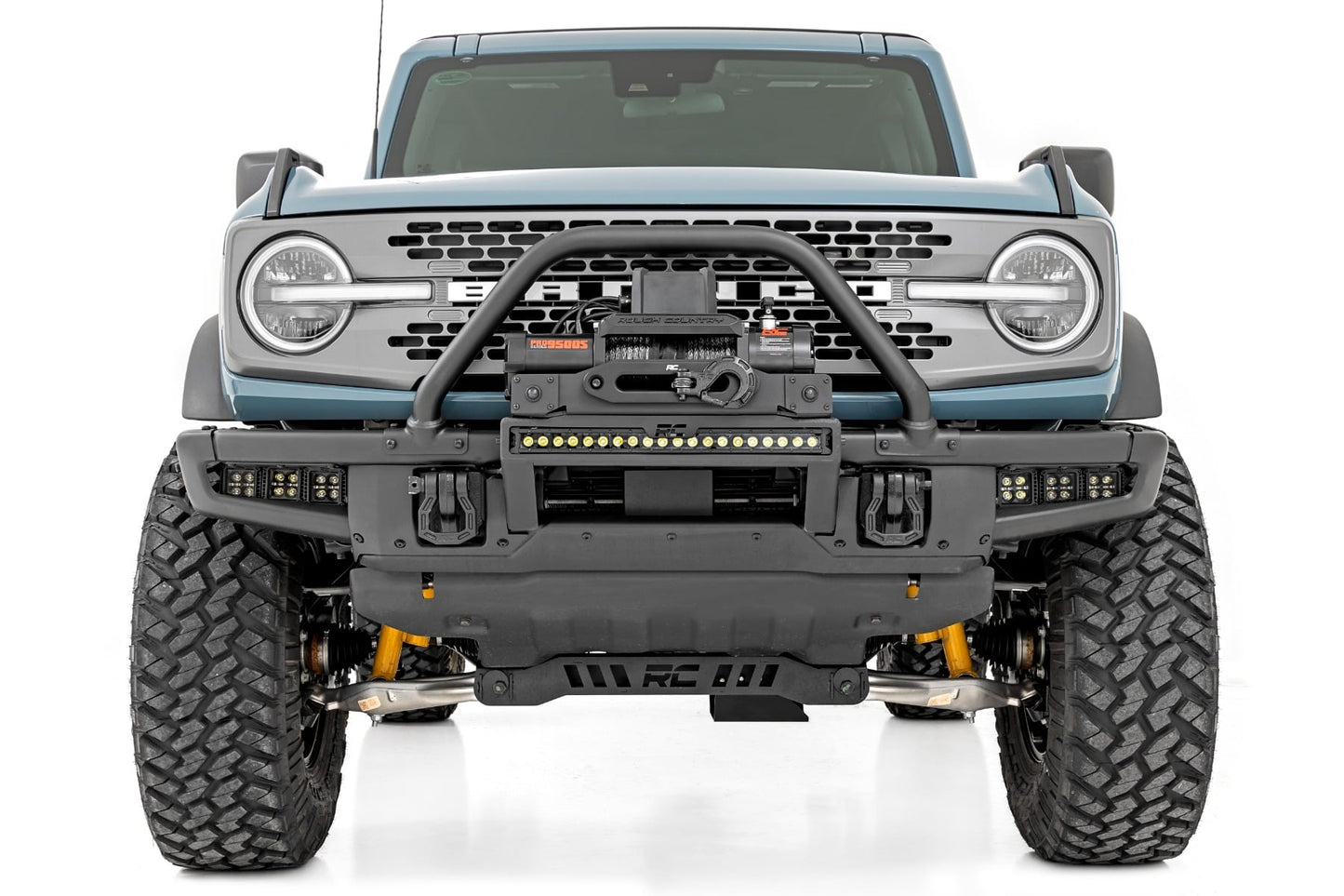 LED Light Kit | Fog Mount | Triple 2" Black Pair | Amber DRL | Ford Bronco (21-26)
