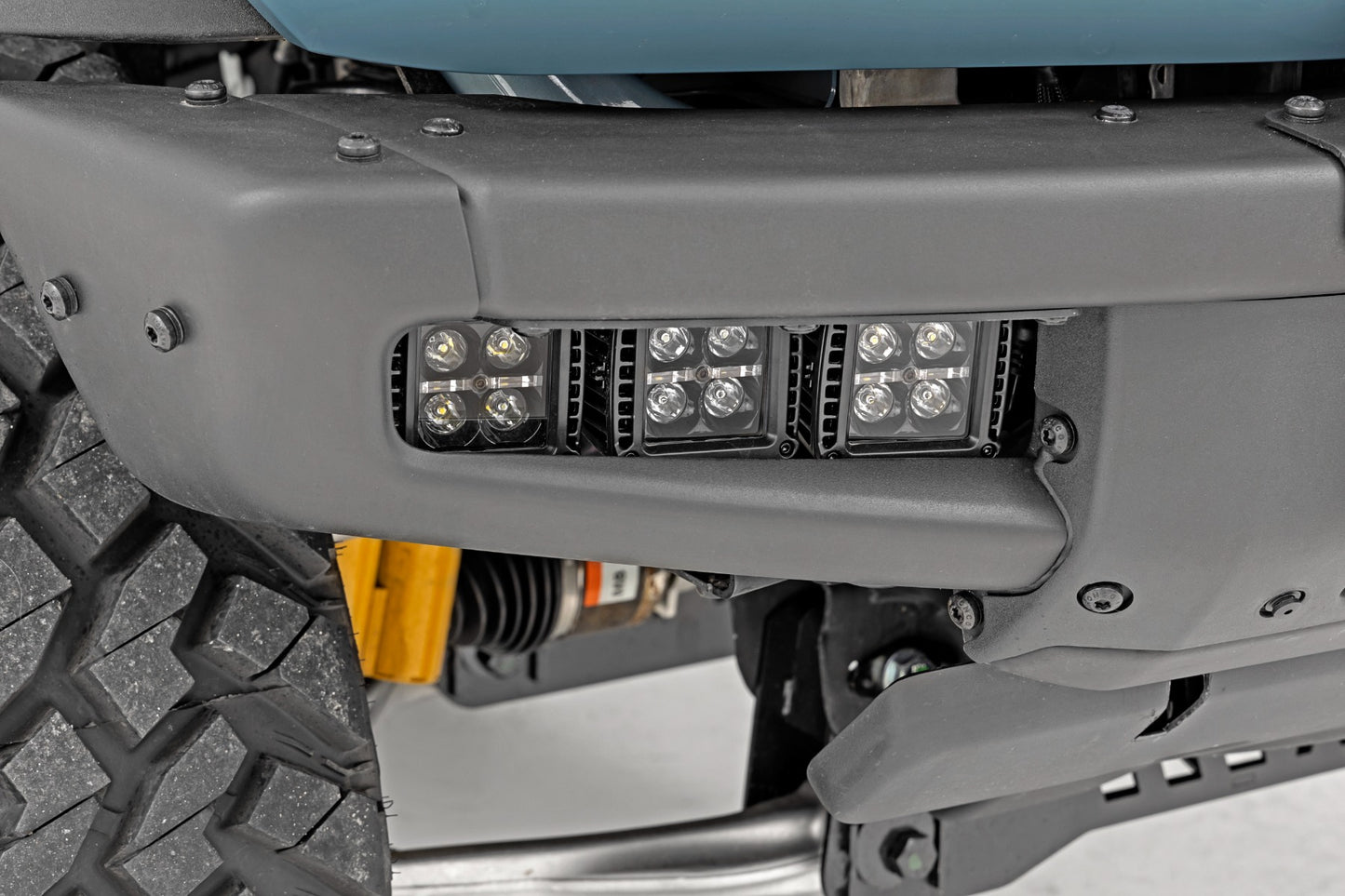 LED Light Kit | Fog Mount | Triple 2" Black Pair | Amber DRL | Ford Bronco (21-26)