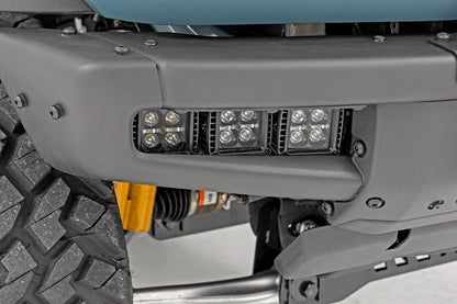LED Light Kit | Fog Mount | Triple 2" Black Pair | Amber DRL | Ford Bronco (21-26)