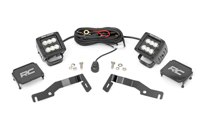 LED Light Kit | Ditch Mount | 2" Black Pair | Flood | Toyota Tacoma (24-26)