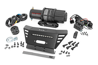 Winch Plate | 4500-LB Winch | 10" Black Slimline | Honda Pioneer 520