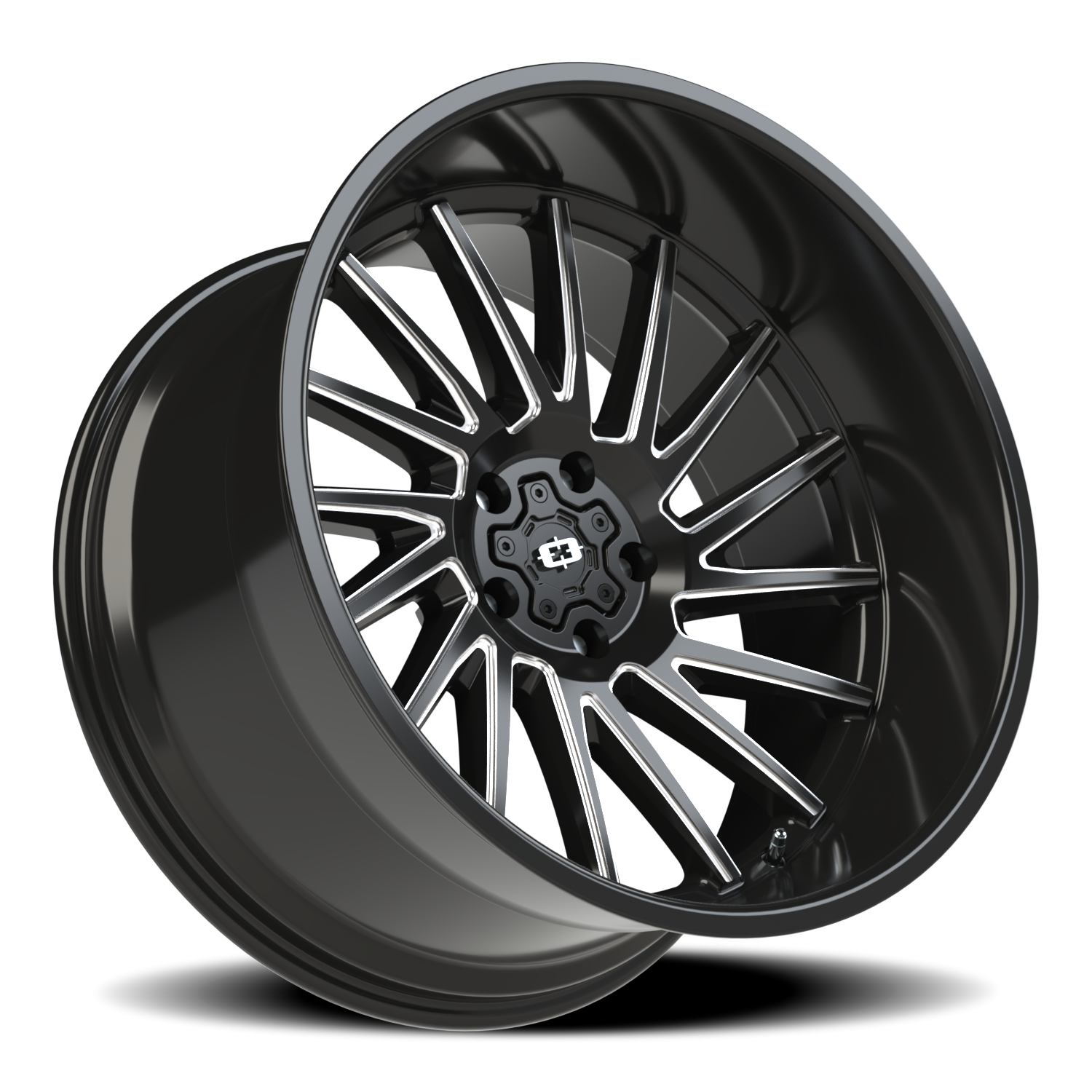 Vision Rapier 22X12 Gloss Black Milled Spoke Wheel