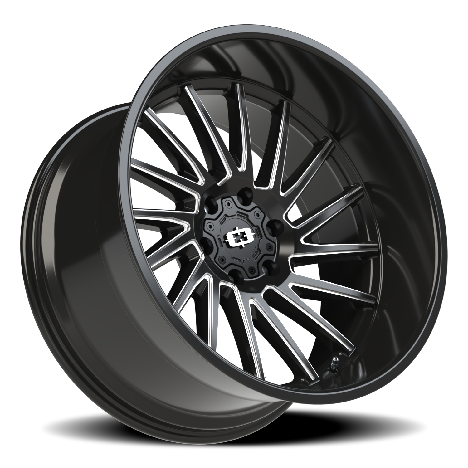 Vision Rapier 22X12 Gloss Black Milled Spoke Wheel