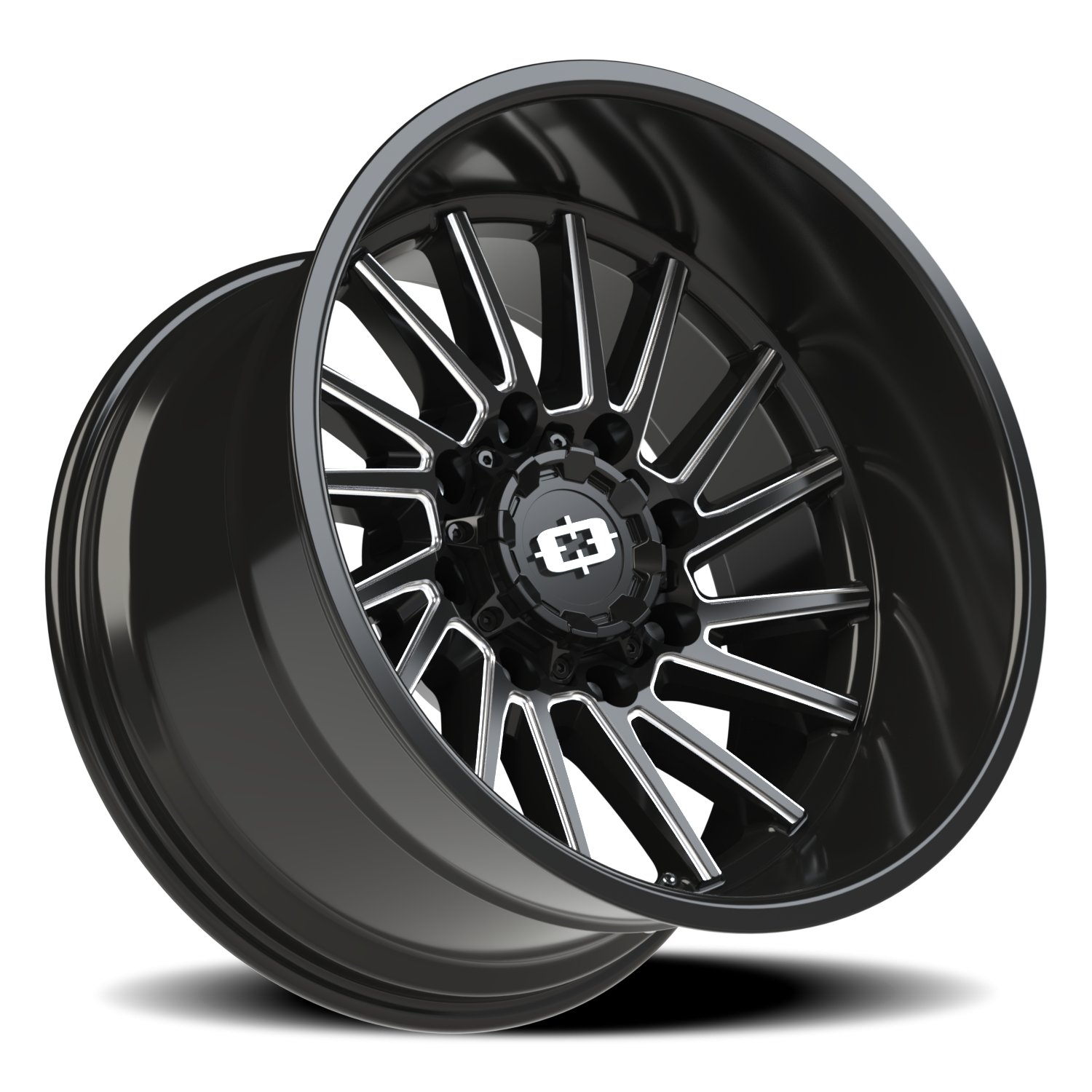 Vision Rapier 20X12 Gloss Black Milled Spoke Wheel