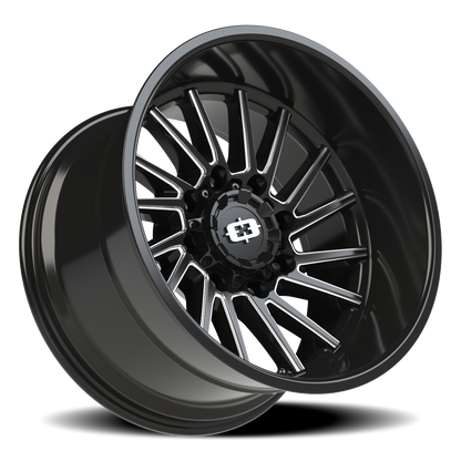 Vision Rapier 20X12 Gloss Black Milled Spoke Wheel