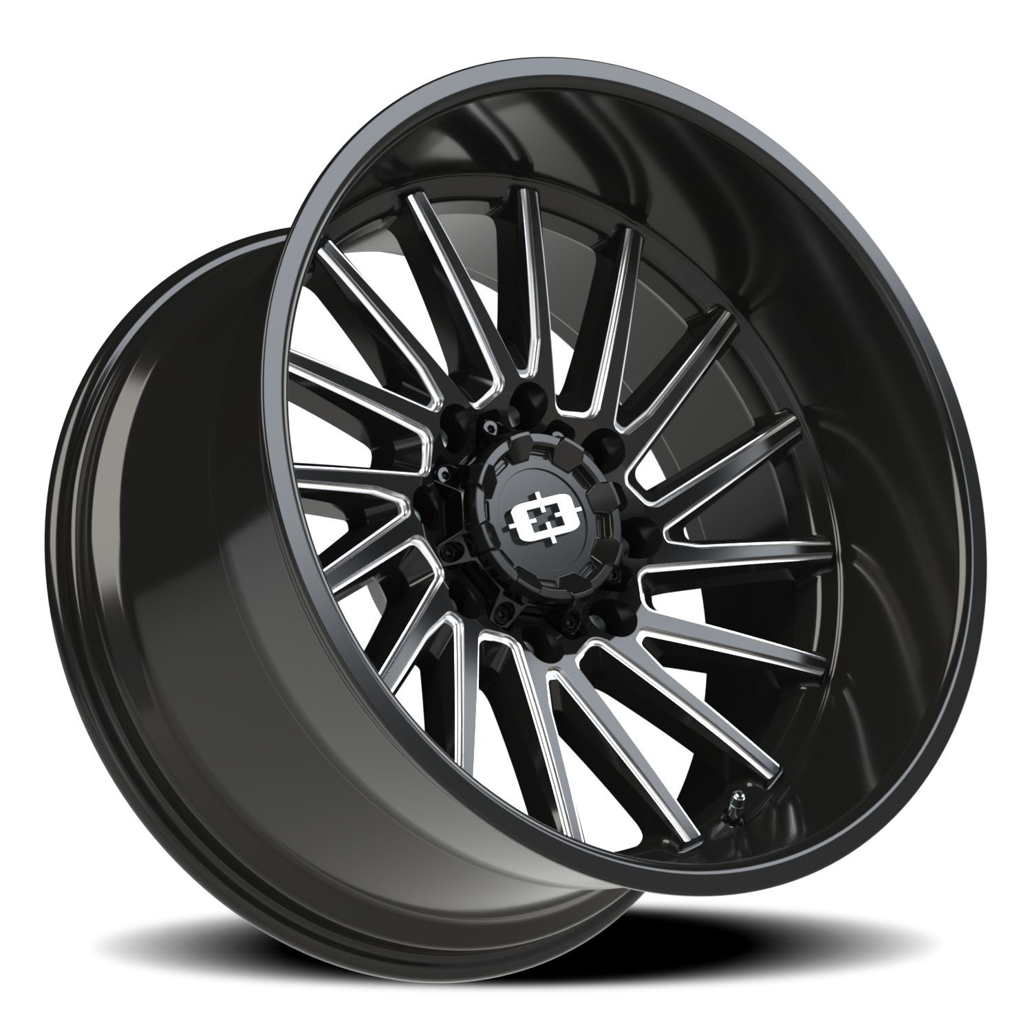 Vision Rapier 22X12 Gloss Black Milled Spoke Wheel