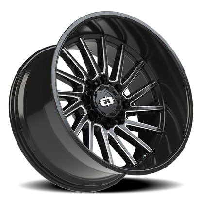 Vision Rapier 22X12 Gloss Black Milled Spoke Wheel