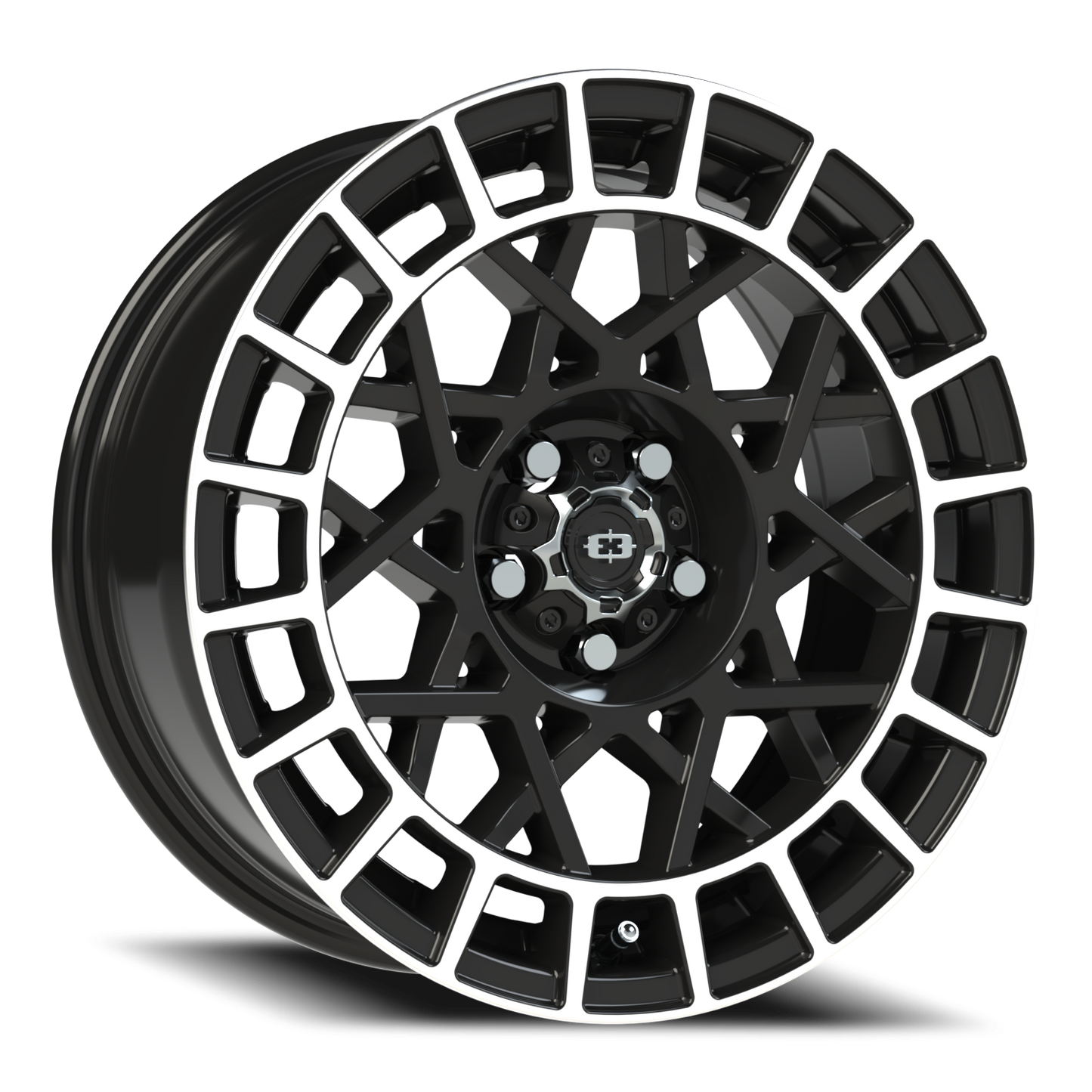 Vision Savage 16X7 Gloss Black Machined Lip Wheel