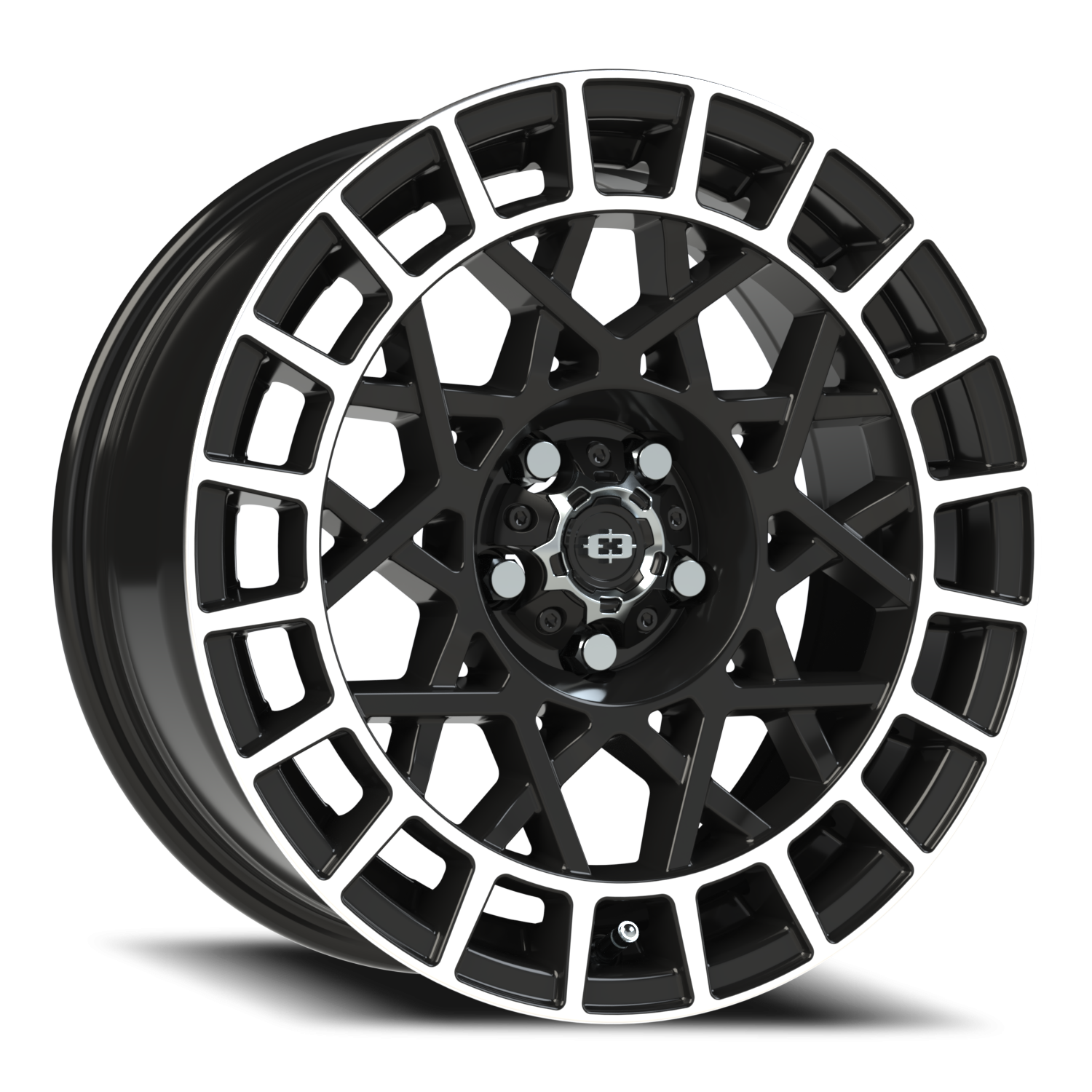 Vision Savage 16X7 Gloss Black Machined Lip Wheel