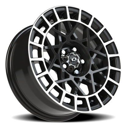 Vision Savage 16X7 Gloss Black Machined Lip Wheel