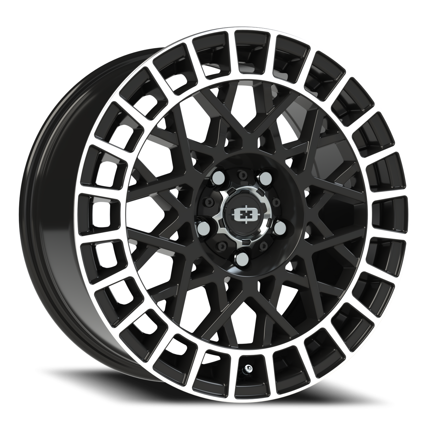 Vision Savage 17X8 Gloss Black Machined Lip Wheel