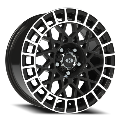 Vision Savage 17X8 Gloss Black Machined Lip Wheel