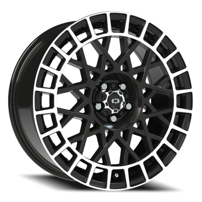 Vision Savage 18X8 Gloss Black Machined Lip Wheel