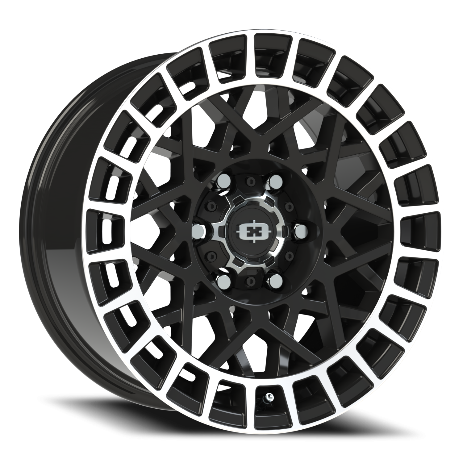 Vision Savage 17X8.5 Gloss Black Machined Lip Wheel