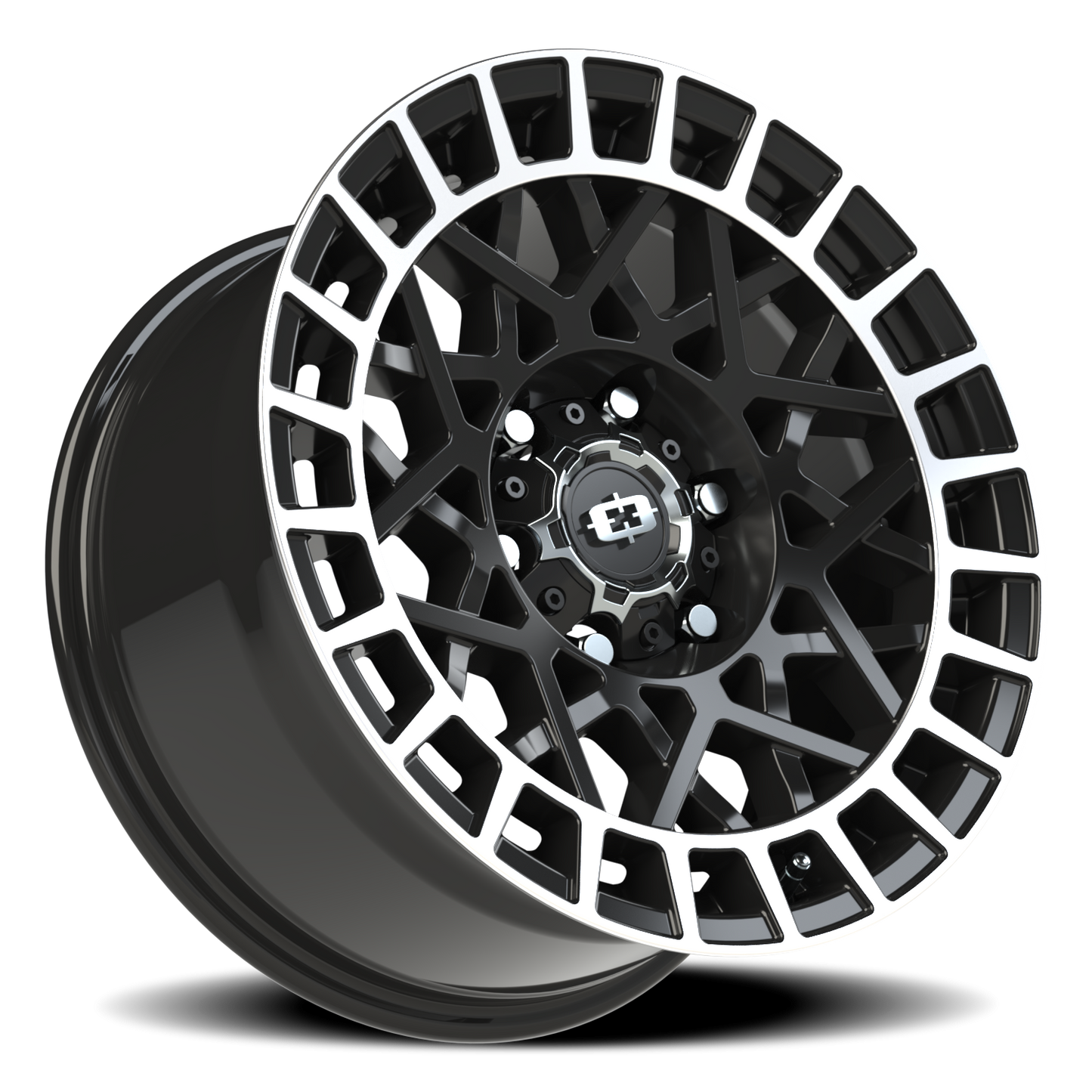 Vision Savage 17X8.5 Gloss Black Machined Lip Wheel