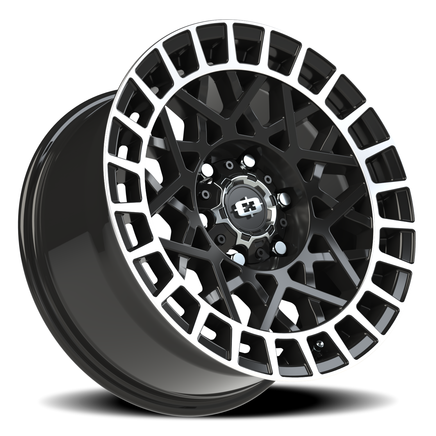 Vision Savage 17X8.5 Gloss Black Machined Lip Wheel