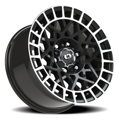 Vision Savage 17X8.5 Gloss Black Machined Lip Wheel