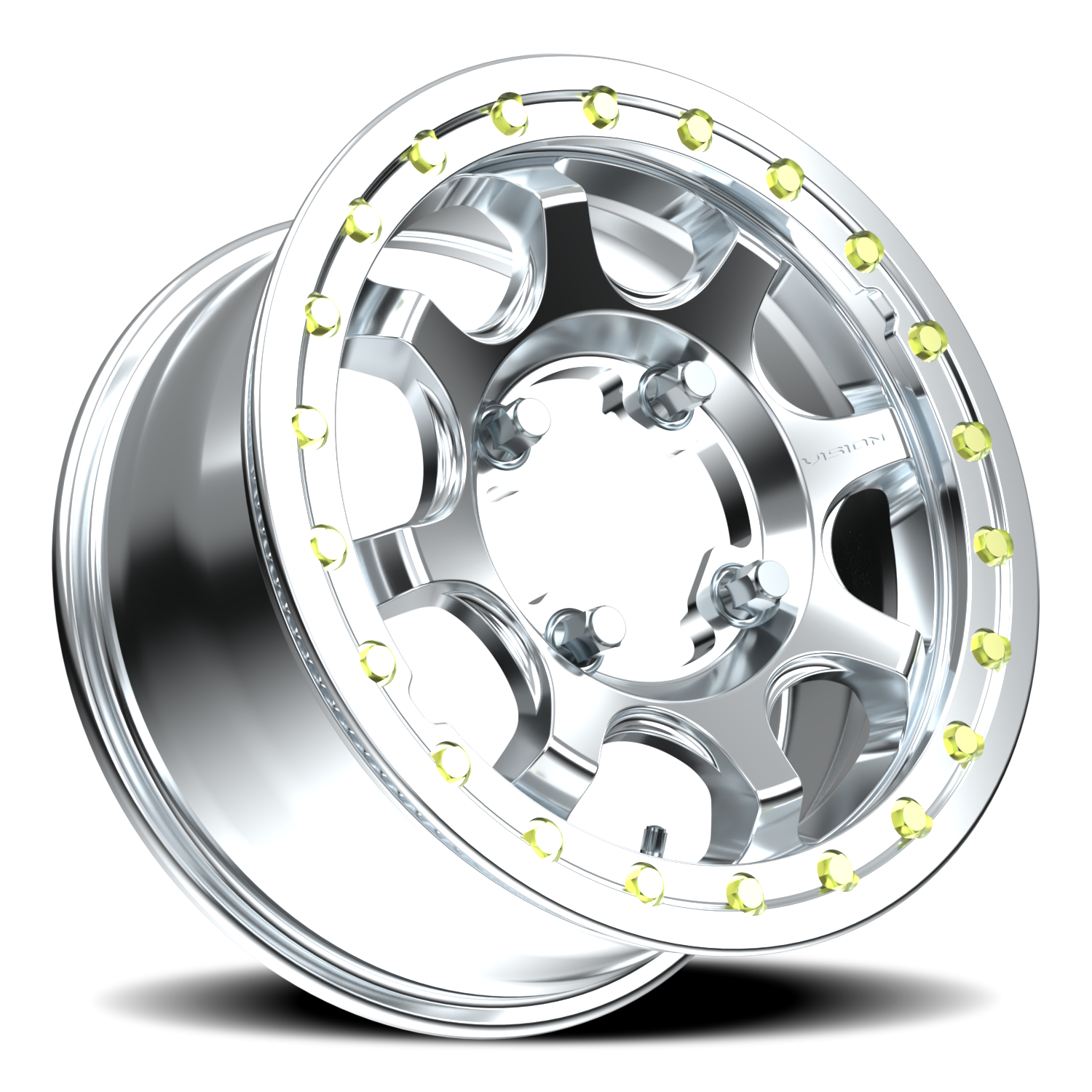 Vision Flow 15X7 As-Cast Machined Face Machined Ring/Lip Wheel