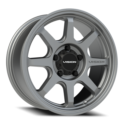 Vision Flow 17X8 Satin Grey Wheel