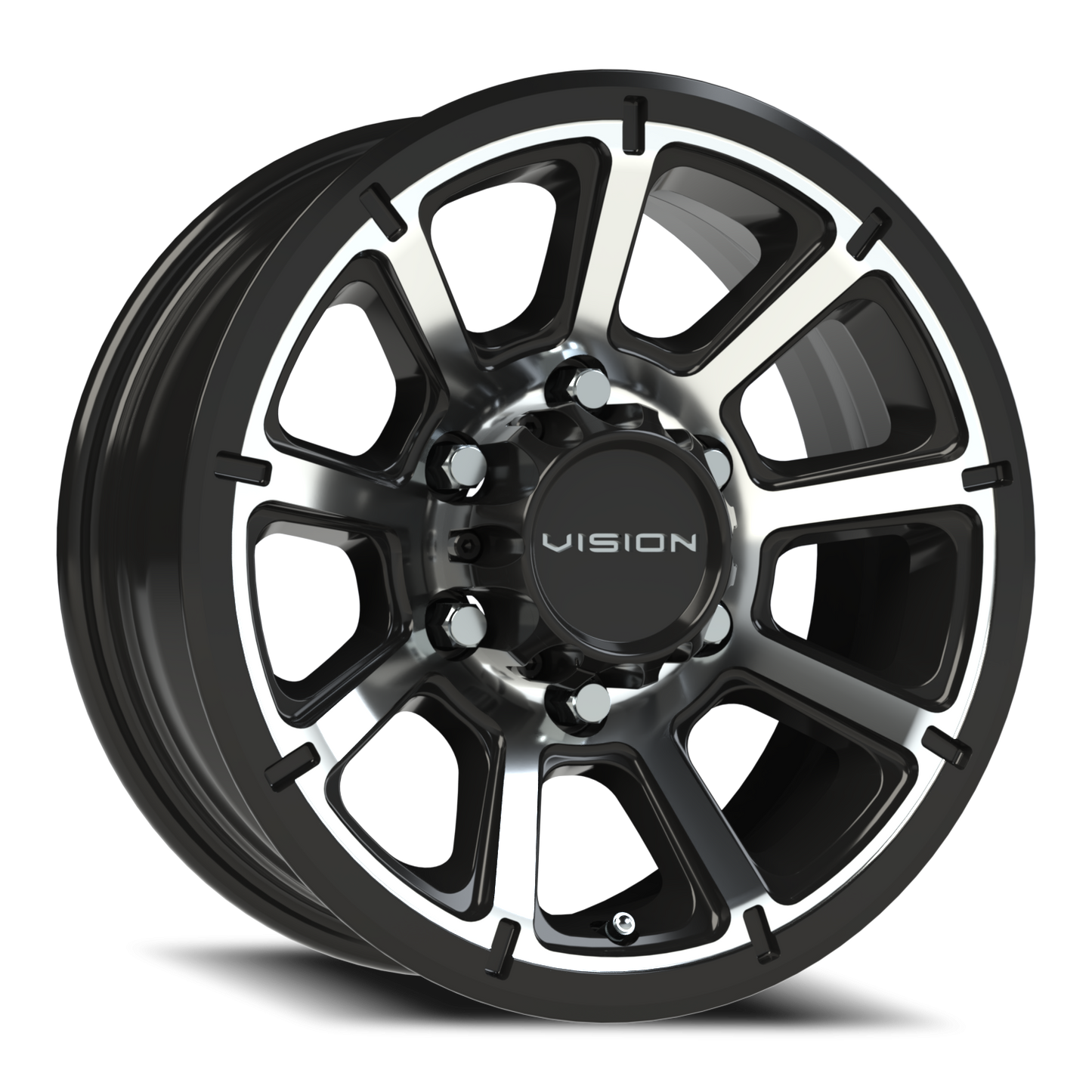 Vision Turbine 15X6 Gloss Black Machined Face Wheel