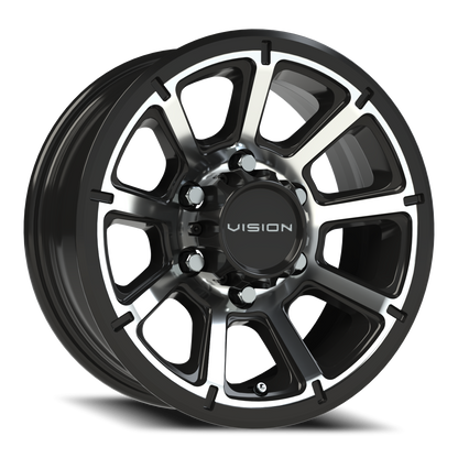 Vision Turbine 15X6 Gloss Black Machined Face Wheel