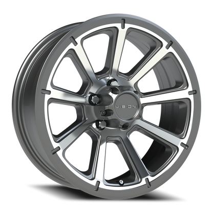 Vision Turbine 17X6.5 Gunmetal Machined Face Wheel