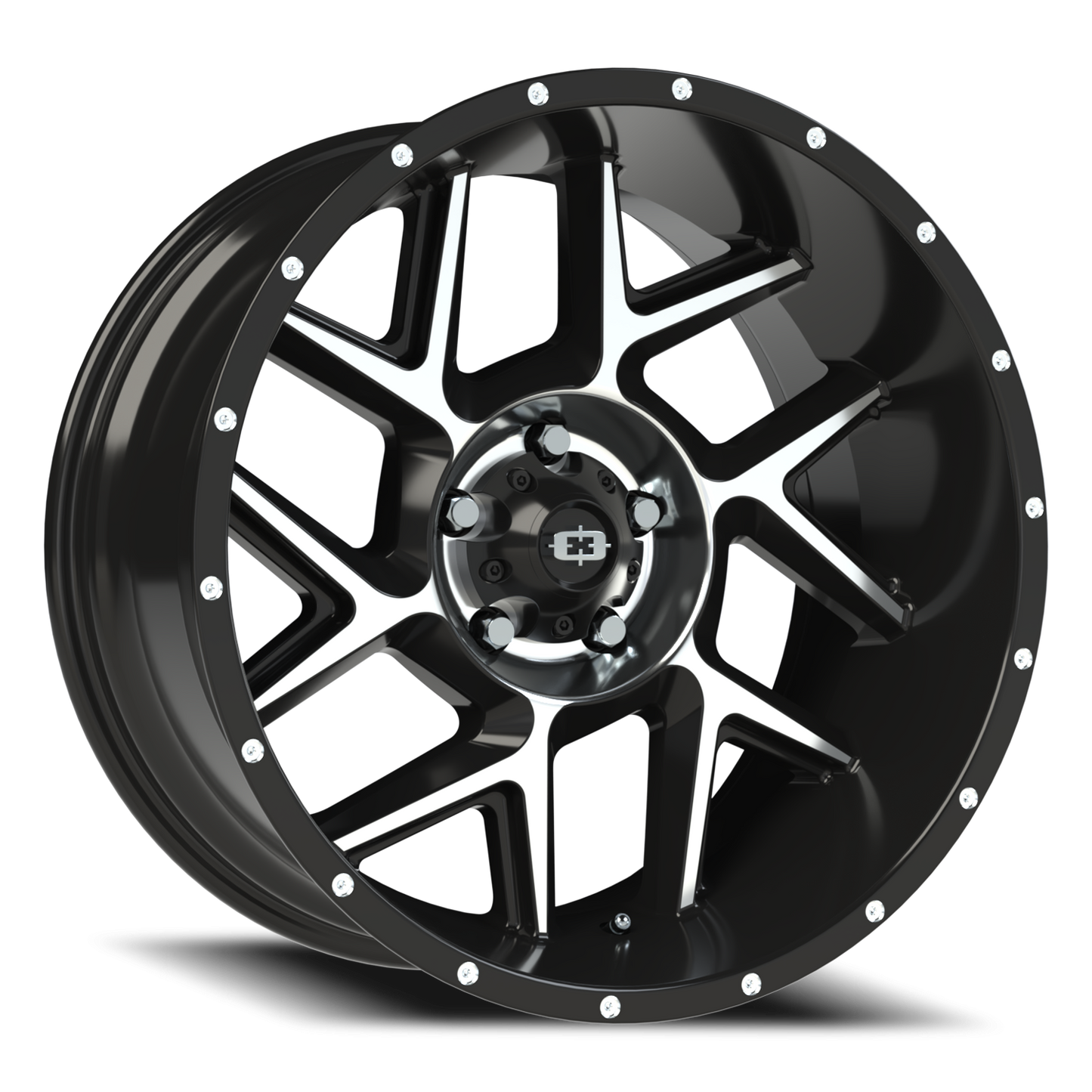 Vision Sliver 20X10 Gloss Black Machined Face Wheel