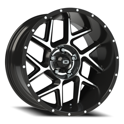 Vision Sliver 20X10 Gloss Black Machined Face Wheel