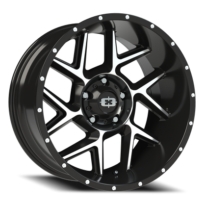 Vision Sliver 20X10 Gloss Black Machined Face Wheel
