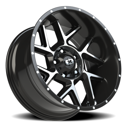 Vision Sliver 20X10 Gloss Black Machined Face Wheel