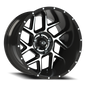 Vision Sliver 20X12 Gloss Black Machined Face Wheel
