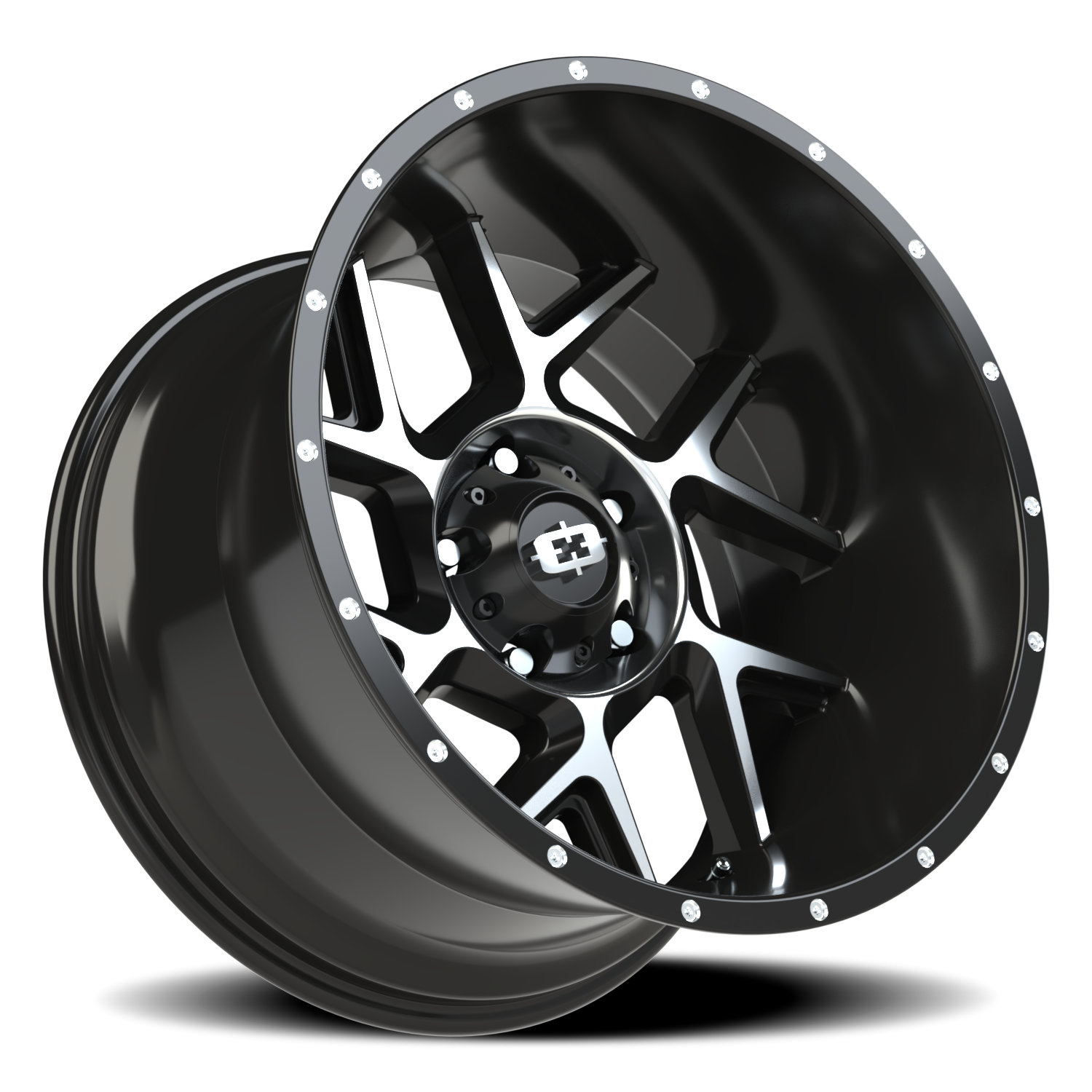Vision Sliver 20X12 Gloss Black Machined Face Wheel